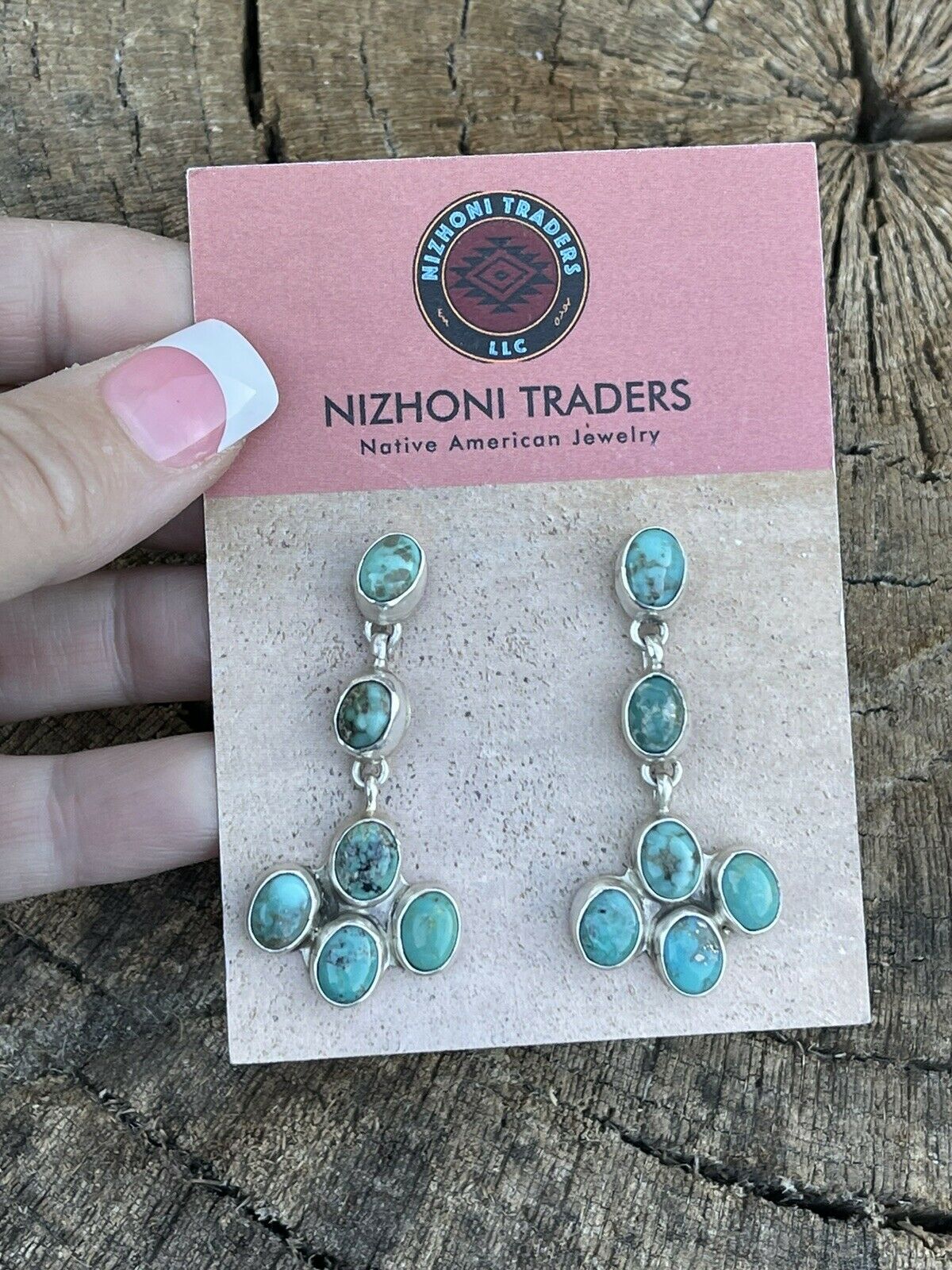 Beautiful Navajo Sterling Silver Royston Turquoise Dangle Earrings