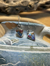 Load image into Gallery viewer, Navajo Pink Dream Mojave &amp; Sterling Silver Triangle Dangle Earrings