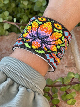 Load image into Gallery viewer, Navajo Handmade Beaded Flower Lotus Cuff Bracelet
