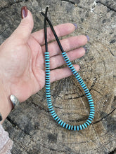 Load image into Gallery viewer, Navajo Turquoise &amp; Black Heishi Beaded 16 Inch Necklace