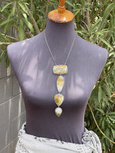 Load image into Gallery viewer, Navajo Bumble Bee Jasper &amp; Sterling Silver Lariat Necklace