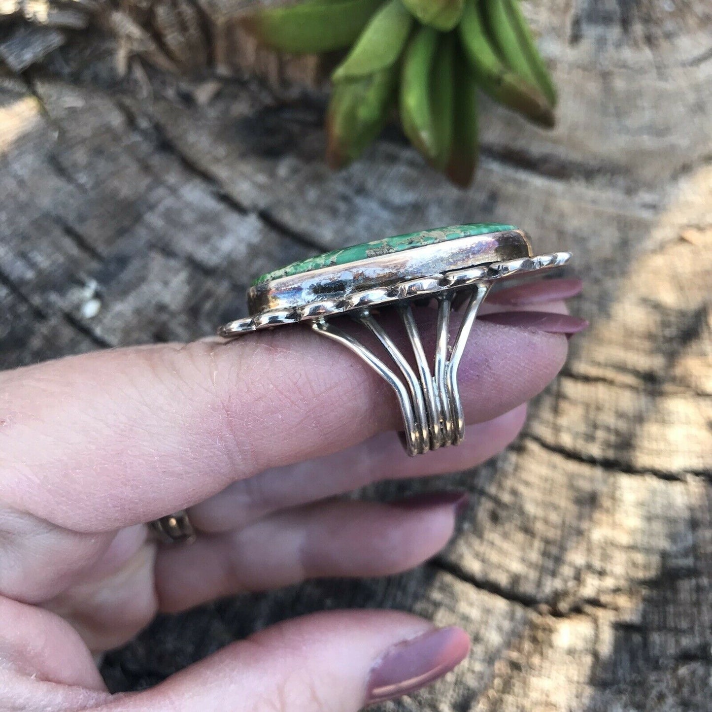 Navajo Royston Turquoise & Sterling Silver ring Size 5.5