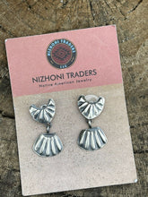 Load image into Gallery viewer, Navajo Sterling Silver Handmade Concho Dangles Earrings