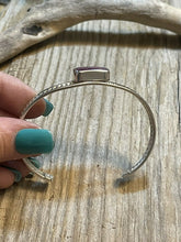 Load image into Gallery viewer, Navajo Square Purple Spiny Sterling Silver Bracelet Rope Style Cuff