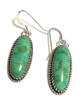 Load image into Gallery viewer, Navajo Sterling Silver Dyed Kingman Turquoise Elegant Earrings Signed