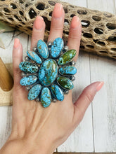 Load image into Gallery viewer, Navajo Kingman Web Turquoise &amp; Sterling Silver Ring Size 9 By Kathleen Chavez