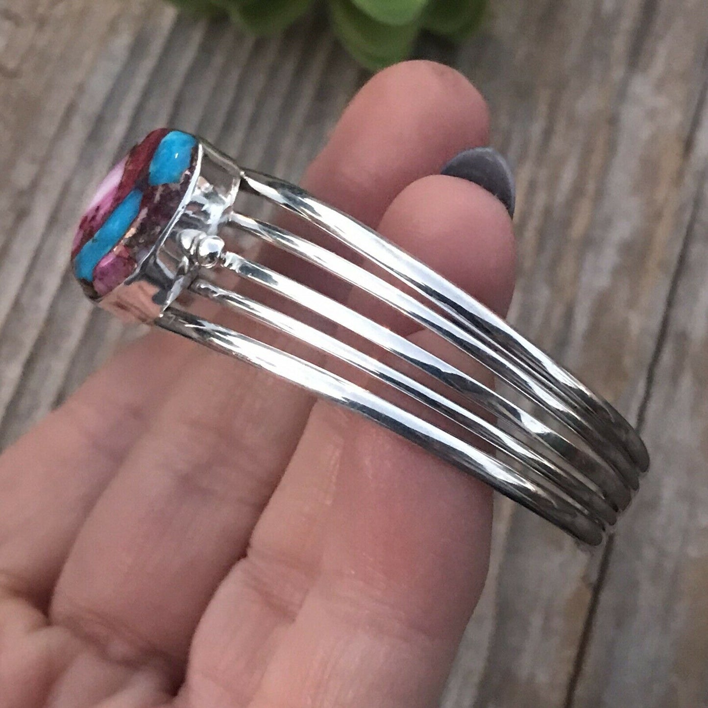 Navajo Pink Dream Mojave Sterling Silver Custom Cuff