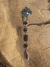 Load image into Gallery viewer, Stunning Navajo Purple Spiny and Sterling 5 Stone Multi Shape Lariat Necklace