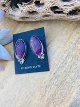 Load image into Gallery viewer, Navajo Sterling Silver &amp; Purple Spiny Post Earrings