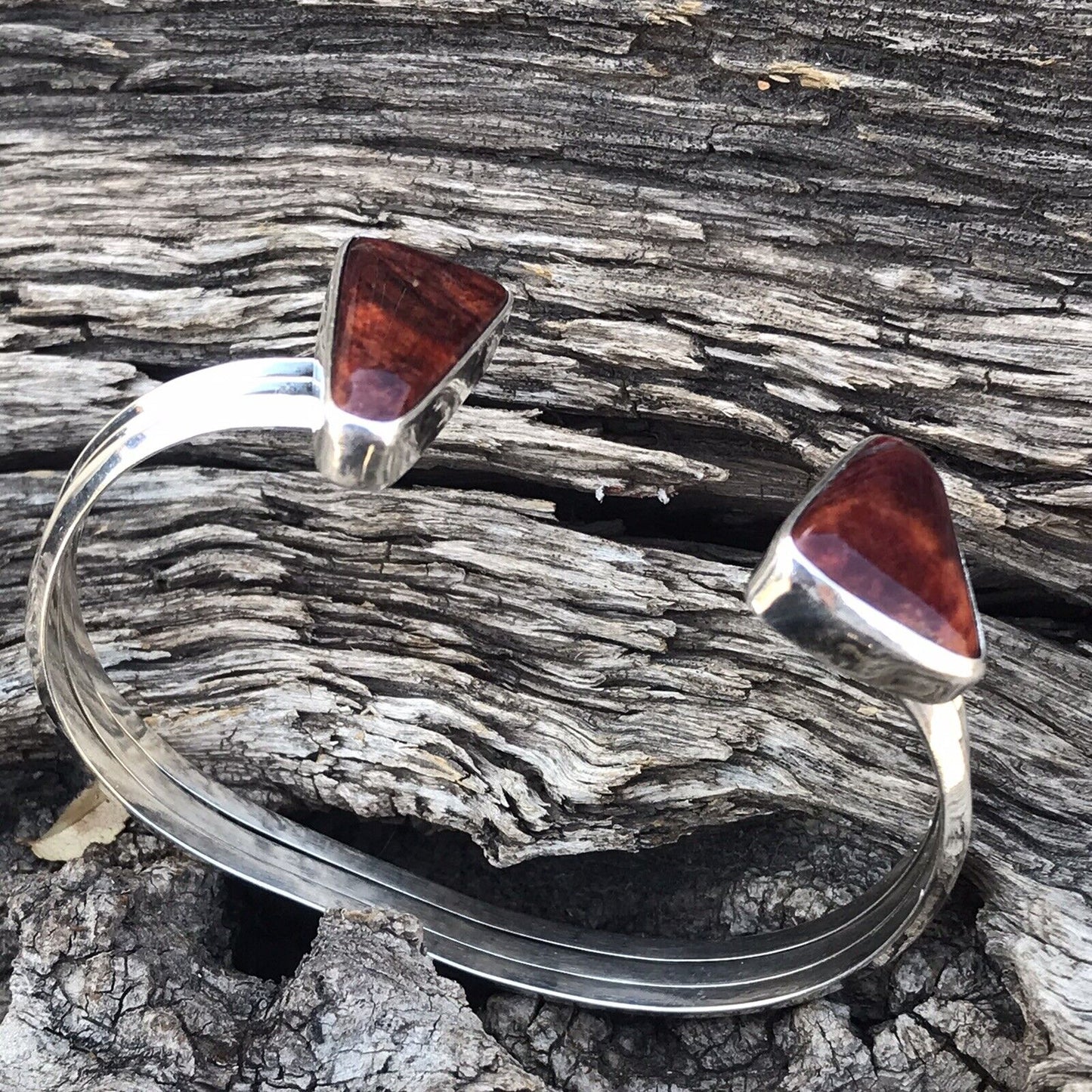Navajo Spiny Oyster & Sterling Silver  Bracelet Cuff Signed