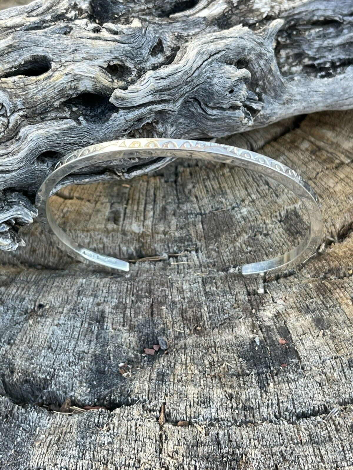 Navajo Sterling Silver Southwest Style Stacker Bracelet Cuff