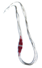 Load image into Gallery viewer, Navajo Liquid Silver &amp; Red Coral 5 Strand Beaded Necklace
