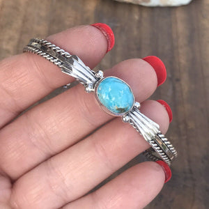Sterling Silver Blue Stacker Cuff Bracelet Signed V. S