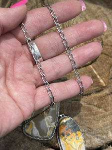 Navajo Bumble Bee Jasper & Sterling Silver Lariat Necklace