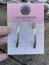 Load image into Gallery viewer, Navajo Southwest Sterling Silver 1 1/2 Inch Diameter Hoop Earrings