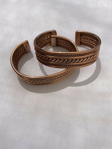 Tahe Navajo Copper Hand Stamped  Bracelet Cuff