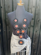 Load image into Gallery viewer, Stunning Navajo Sterling Indian Chief Orange &amp; Purple Spiny Turquoise Necklace