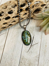Load image into Gallery viewer, Navajo Sterling Silver &amp; Sonoran Mountain Turquoise Pendant