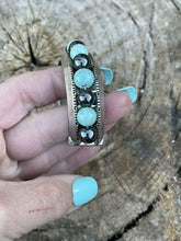 Load image into Gallery viewer, Vintage Navajo Fox Turquoise &amp; Marcasite Bead Bracelet Cuff