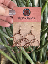 Load image into Gallery viewer, Navajo Copper Butterfly Twist Wire Dangle Earrings