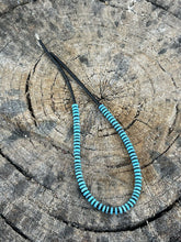 Load image into Gallery viewer, Navajo Turquoise &amp; Black Heishi Beaded 16 Inch Necklace