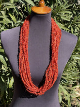 Load image into Gallery viewer, Navajo Sterling Silver Natural Coral 15 Strand Bead 36 Inch Necklace