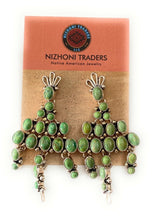Load image into Gallery viewer, Navajo Sterling Silver And Sonoran Gold Turquoise Dangle Earrings Signed