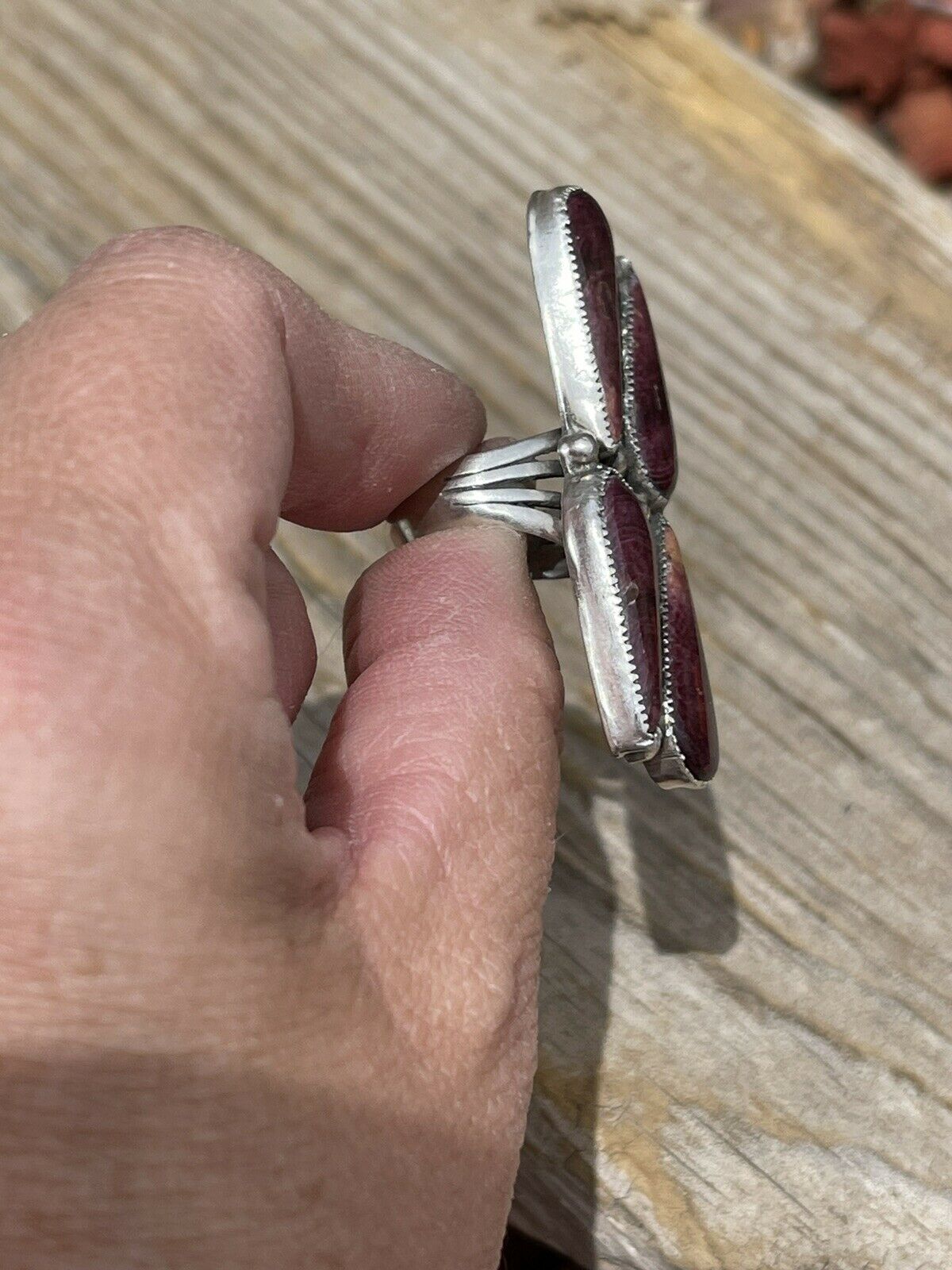 Navajo Purple Spiny & Sterling Silver Ring Size 6