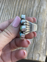Load image into Gallery viewer, Navajo Sterling Sonoran Gold And Golden Hills Turquoise Cluster Ring Size 7