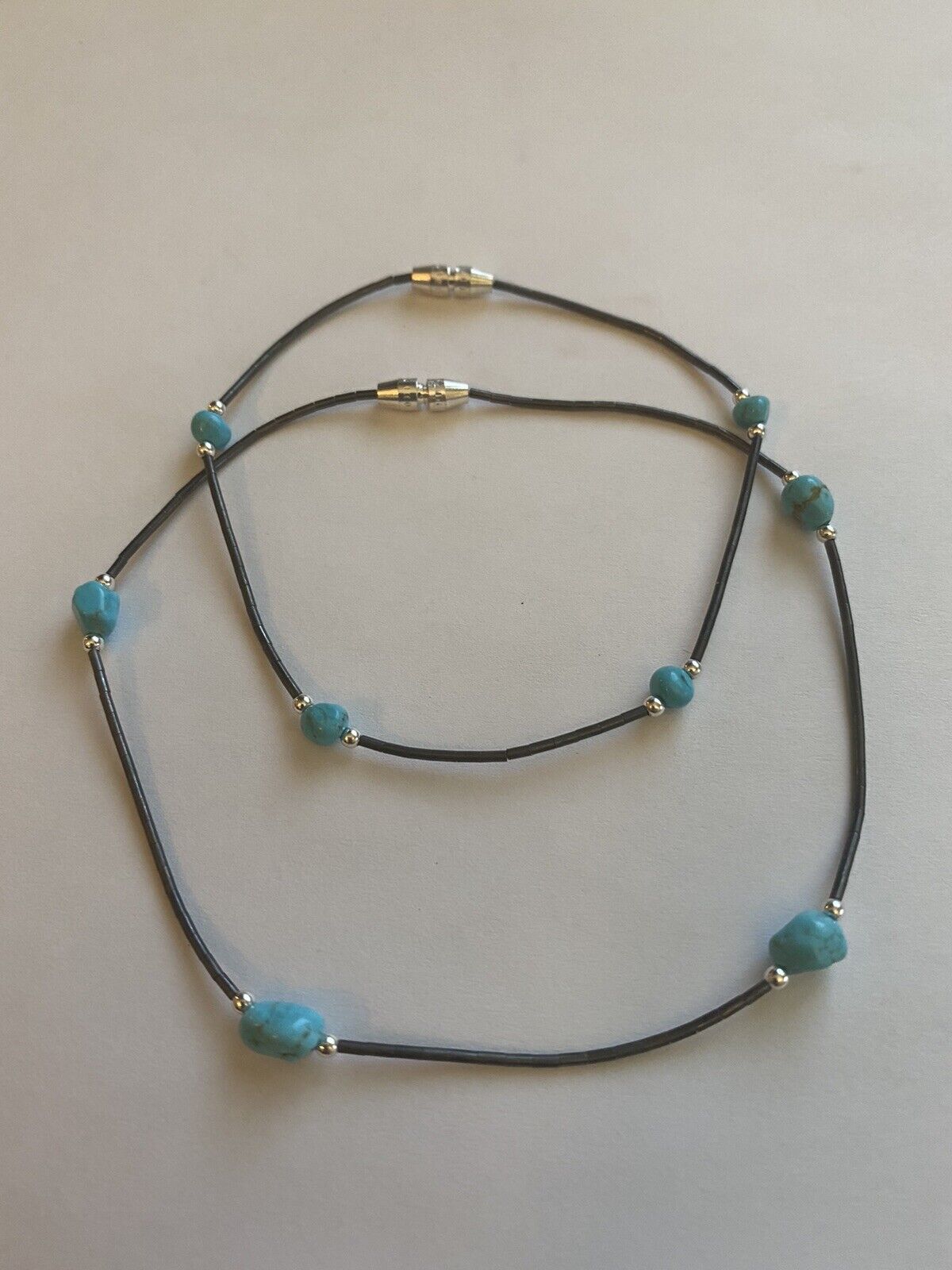 Sleeping Beauty Turquoise & Sterling Silver Anklet/Bracelet