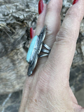 Load image into Gallery viewer, Navajo Sterling Silver Turquoise Nouveau￼ Statement Ring Sz 8