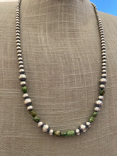 Load image into Gallery viewer, Navajo Sterling Silver &amp; Sonoran Gold Turquoise Beaded 24 Inch Necklace