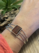 Load image into Gallery viewer, Navajo Spiny Sterling Silver  Bracelet Loop Cuff Stamped Begay