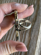 Load image into Gallery viewer, Sterling Silver &amp; Royston Turquoise Scroll Petal Ring Size 8. Signed