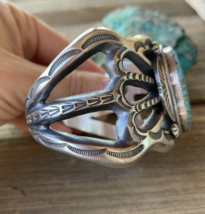 Navajo Royston & Sterling Silver Statement Cuff Bracelet