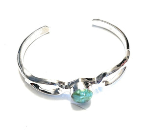 Navajo Sterling Silver Elegant Green Turquoise Cuff Bracelet