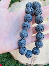Load image into Gallery viewer, Navajo Lava Rock &amp; Sterling Beaded Necklace