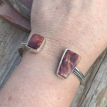 Load image into Gallery viewer, Navajo Floating Spiny Oyster Sterling Silver  Cuff Bracelet Stamped