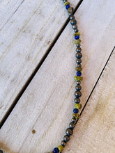Load image into Gallery viewer, Navajo Lapis, Gaspeite And Sterling Silver Navajo Pearl Beaded Necklace