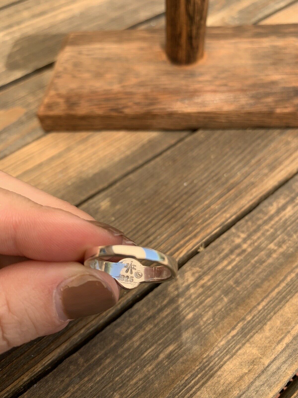 Navajo Pink Dream Mojave & Sterling Silver Round Ring