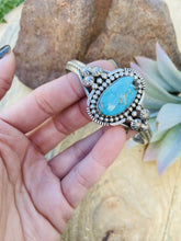 Load image into Gallery viewer, Navajo Sterling Cuff &amp; Turquoise Cuff Bracelet Signed