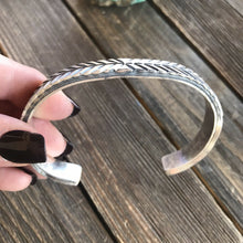 Load image into Gallery viewer, Navajo Sterling Silver Hand Stamped Bracelet Cuff By Artist B. Shorty