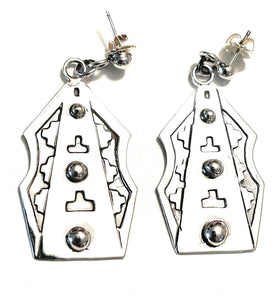 Navajo Sterling Silver Southwest Dangle Earrings Signed