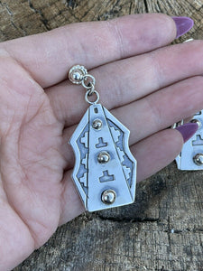 Navajo Sterling Silver Southwest Dangle Earrings Signed