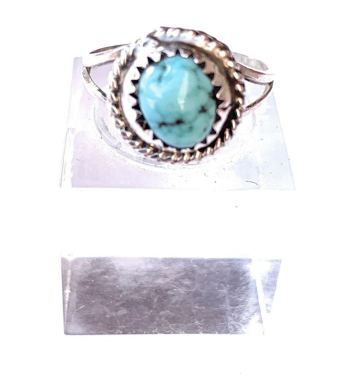 Navajo Turquoise & Sterling Silver Dot Ring