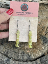 Load image into Gallery viewer, Navajo Sterling Silver Yellow Quartz Chip Dangle Earrings