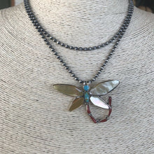 Load image into Gallery viewer, Zuni Sterling Silver &amp; Multi Stone Dragonfly Pendant Pin