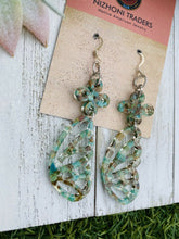 Load image into Gallery viewer, Navajo Turquoise &amp; Resin Butterfly Wing Dangle Earrings