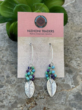 Load image into Gallery viewer, Navajo Sterling Silver &amp; Multi Stone Leaf Dangle Earrings