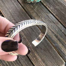 Load image into Gallery viewer, Navajo Sterling Silver Hand Stamped Bracelet Cuff By Artist B. Shorty